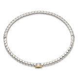 Shey Couture Sterling Silver with 14K Accent London Blue Topaz Hinged Bangle