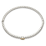 Shey Couture Sterling Silver with 14K Accent Peridot Round Bezel Hinged Bangle Bracelet