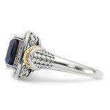 Shey Couture Sterling Silver with 14k Antiqued Lab Created Sapphire Ring - QT-11FCF9EA-4615