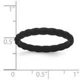 Silicone Black 3mm Braided Band - SL-F1086D68-6055