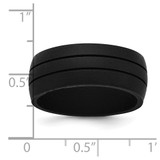 Silicone Black 8.50mm Grooved Band - SL-D5CE25AE-4297