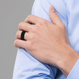 Silicone Black 8.7mm Domed Band Size 12