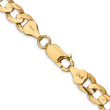 14K 26 inch 6.75mm Open Concave Curb with Lobster Clasp Chain