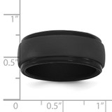 Silicone Black 9mm Ridged Edge Band - SL-722BCAFC-5931