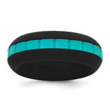 Silicone Black with Blue Grooved Center 7.50mm Band - SL-8CA66966-7038