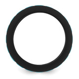 Silicone Black with Blue Grooved Center 7.50mm Band - SL-F042E8E3-9048