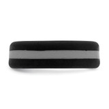 Silicone Black with Grey Line Center 7.5mm Flat Band Size 12