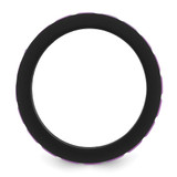 Silicone Black with Purple Grooved Center 7.50mm Band - SL-CB078840-8405