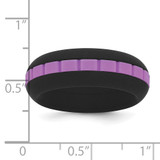 Silicone Black with Purple Grooved Center 7.50mm Band - SL-DEE9D7EB-6012