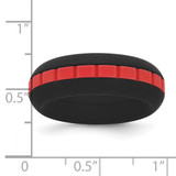 Silicone Black with Red Grooved Center 7.50mm Band - SL-6241CF74-5714