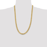 14K 26 inch 7.2mm Lightweight Flat Cuban with Lobster Clasp Chain