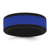 Silicone Black with Removable Blue Center 8mm Band - SL-C3DFDC0D-7099