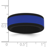 Silicone Black with Removable Blue Center 8mm Band - SL-E2A5EF9B-1063