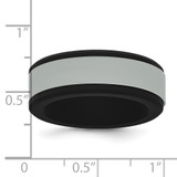 Silicone Black with Removable Grey Center 8mm Band - SL-BD9D30FF-5754
