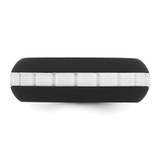 Silicone Black with White Grooved Center 7.50mm Band - SL-894803D2-9357