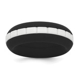 Silicone Black with White Grooved Center 7.50mm Band - SL-98439D1B-4701