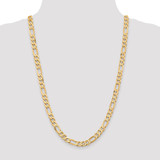 14K 26 inch 7.5mm Flat Figaro with Lobster Clasp Chain