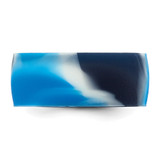 Silicone Blue/White 8.70mm Flat Edge Band - SL-24FBC3CF-6809