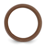 Silicone Bronze Metallic 8mm Ridged Edge Band Size 14