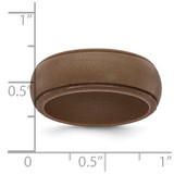 Silicone Bronze Metallic 8mm Ridged Edge Band Size 7