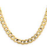 14K 26 inch 8.5mm Open Concave Curb with Lobster Clasp Chain