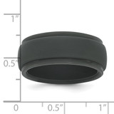 Silicone Dark Grey 9mm Ridged Edge Band - SL-57665A60-1960