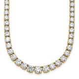 14k 28 1/2 carat Lab Grown Diamond VS+ F+ Complete Round 18 inch Graduated Tennis Necklace