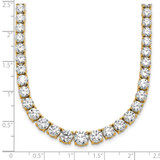 14k 28 1/2 carat Lab Grown Diamond VS+ F+ Complete Round 18 inch Graduated Tennis Necklace