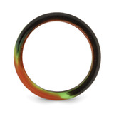 Silicone Green and Brown Camouflage 8.7mm Domed Band Size 12