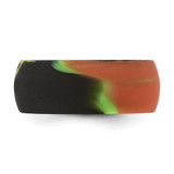 Silicone Green and Brown Camouflage 8.7mm Domed Band Size 12