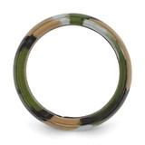 Silicone Green and Brown Camouflage 8mm Ridged Edge Band Size 10