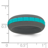 Silicone Grey with Blue Grooved Center 7.50mm Band - SL-C5E7C335-5881