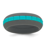 Silicone Grey with Blue Grooved Center 7.50mm Band - SL-CB4404B2-3112
