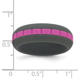 Silicone Grey with Pink Grooved Center 7.50mm Band - SL-8E89FB7D-4176