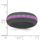 Silicone Grey with Purple Grooved Center 7.50mm Band - SL-CFF3D600-6607