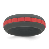 Silicone Grey with Red Grooved Center 7.50mm Band - SL-F96877DE-2539