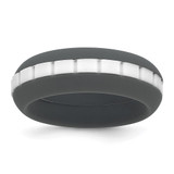 Silicone Grey with White Grooved Center 7.50mm Band - SL-4B36E240-9016