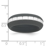 Silicone Grey with White Grooved Center 7.50mm Band - SL-8ACEF795-1798