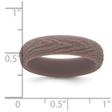 Silicone Light Brown 5.70mm Wood Grain Pattern Band - SL-94F12150-9426