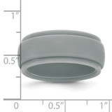 Silicone Light Grey 9mm Ridged Edge Band - SL-17860FA5-2601