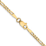 14K 28 inch 2.25mm Flat Figaro with Lobster Clasp Chain