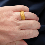 Silicone Metallic Gold 8.50mm Hammered Band - SL-C4E11F8A-3878