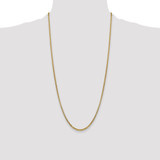 14K 28 inch 2.45mm Semi-Solid Round Box with Lobster Clasp Chain