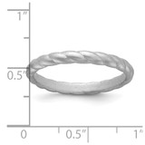 Silicone Metallic Silver 3mm Braided Band - SL-91F52736-2127