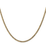 14K 28 inch 2.5mm Semi-Solid Curb with Lobster Clasp Chain