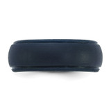 Silicone Navy Blue 8mm Ridged Edge Band Size 10