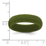 Silicone Olive Green 5.70mm Wood Grain Pattern Band - SL-05FBCFBF-1114