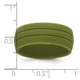 Silicone Olive Green 8.50mm Grooved Band - SL-214F980D-8408