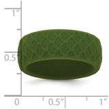 Silicone Olive Green 8.70mm Fish Scale Pattern Band - SL-02227B78-8943