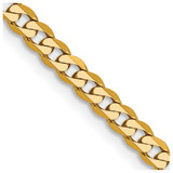 14K 28 inch 2.9mm Flat Beveled Curb with Lobster Clasp Chain